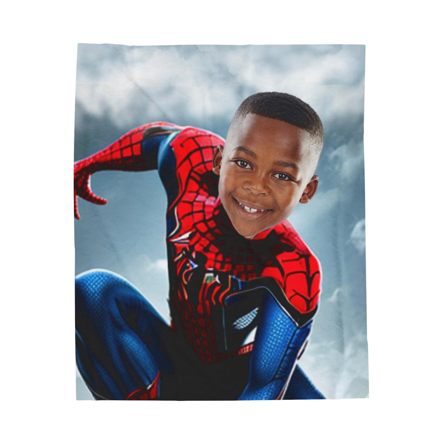 Custom Spider-Boy Velveteen Plush Blanket