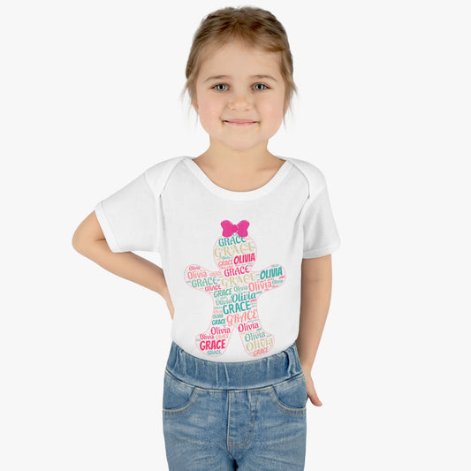 Personalized Girl Gingerbread Infant Baby Rib Bodysuit