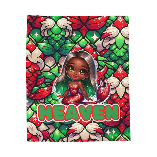 Christmas Mermaid Velveteen Plush Blanket
