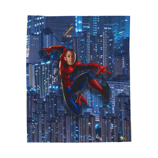Spider Boy Velveteen Plush Blanket