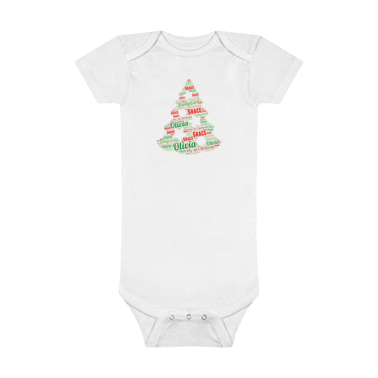 Personalized Christmas Tree Baby Short Sleeve Onesie®